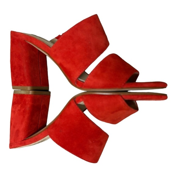 Louise et Cie Lo-Kala Red Suede Leather Heeled Strappy Slide Sandals Size 5 M - Picture 7 of 13
